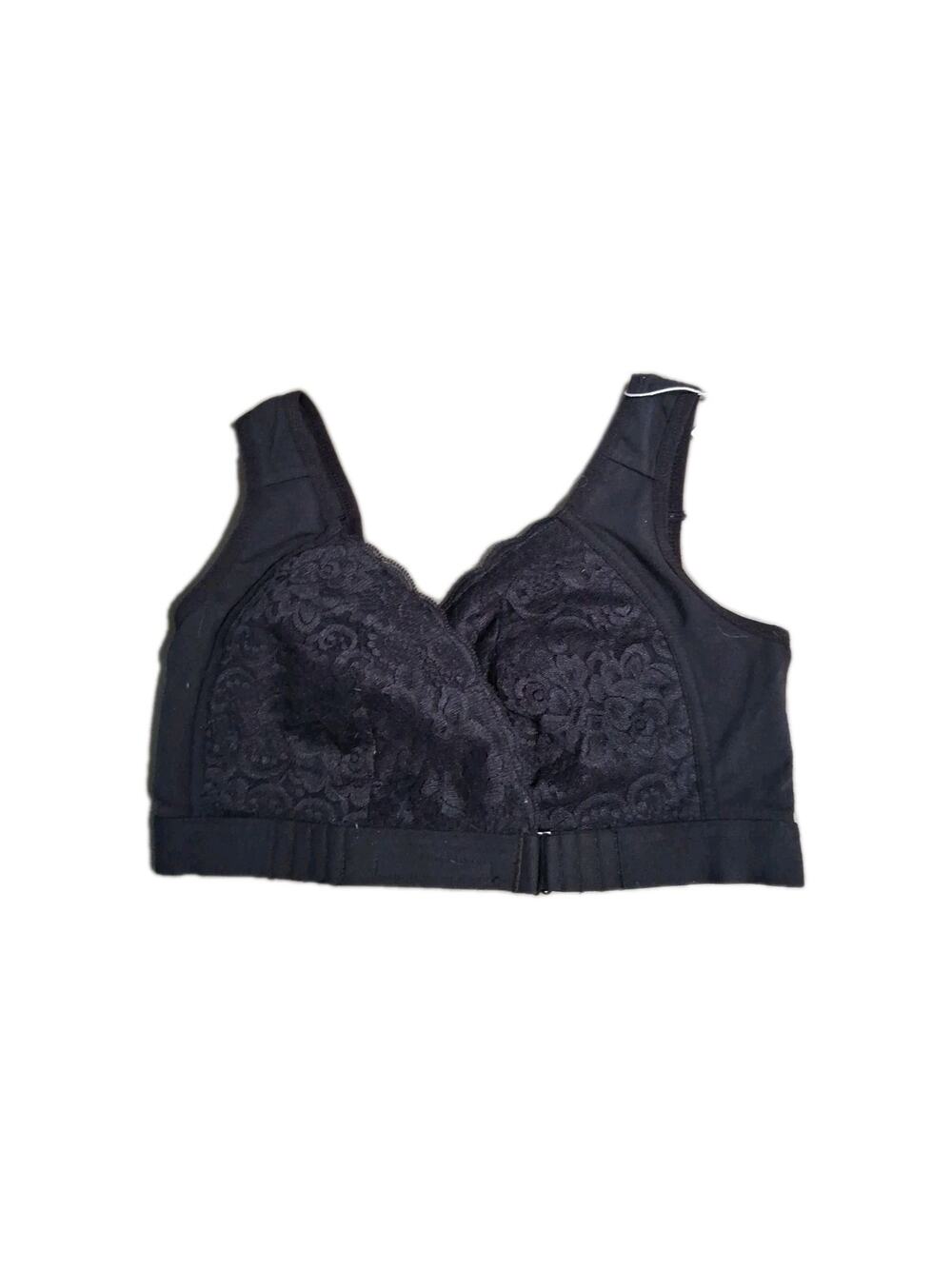 EaseBlooming Front Close Wireless Lace Bra Black Size Medium NWT